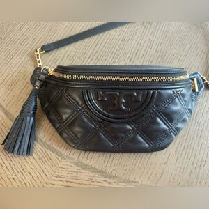 Tory Burch leather bum bag with tassel